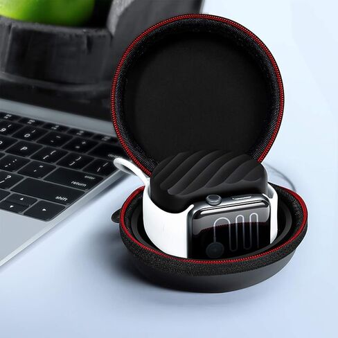 Compatible with Watch Protective Charging Case Holder Dock Travel Carrying Case iWatch Storage Box for Apple Watch 42mm/38mm Series 6/Series 5/Series 4/Series 3/Series 2/Series 1-Black in Saudi Arabia