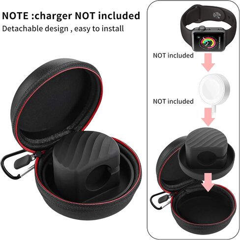Compatible with Watch Protective Charging Case Holder Dock Travel Carrying Case iWatch Storage Box for Apple Watch 42mm/38mm Series 6/Series 5/Series 4/Series 3/Series 2/Series 1-Black in Saudi Arabia