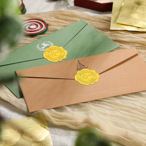 500 Pieces Christmas Wax Seal Stickers Vintage Santa Claus Embossed Gold Wax Seal Sticker Holiday Envelope Seal Label North Pole Official Seal Sticker Self Adhesive Foil for Invitation Card Box in Saudi Arabia