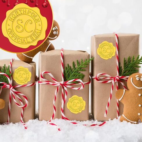 500 Pieces Christmas Wax Seal Stickers Vintage Santa Claus Embossed Gold Wax Seal Sticker Holiday Envelope Seal Label North Pole Official Seal Sticker Self Adhesive Foil for Invitation Card Box in Saudi Arabia