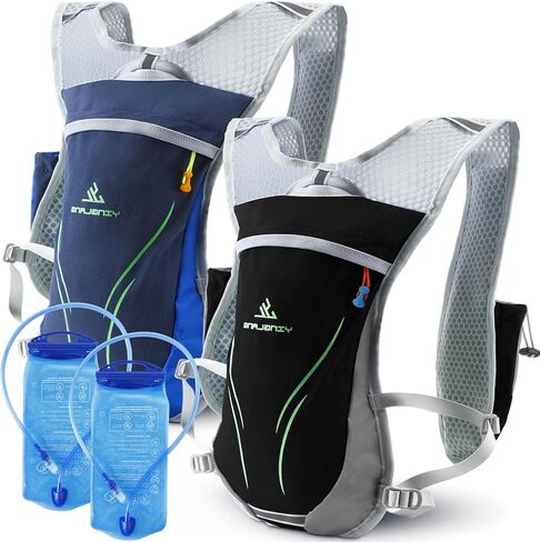 2 قطعة حقيبة ظهر مرطبة 5.5 لتر مع 2 قطعة مثانة مياه 2 لتر حقيبة ظهر خفيفة الوزن للجري والمشي لمسافات طويلة والجري وركوب الدراجات وسباق الماراثون للرجال والنساء in Kuwait