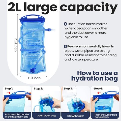 2 قطعة حقيبة ظهر مرطبة 5.5 لتر مع 2 قطعة مثانة مياه 2 لتر حقيبة ظهر خفيفة الوزن للجري والمشي لمسافات طويلة والجري وركوب الدراجات وسباق الماراثون للرجال والنساء in Kuwait