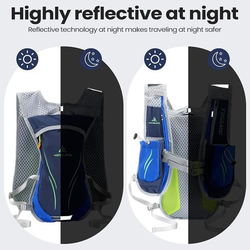 2 قطعة حقيبة ظهر مرطبة 5.5 لتر مع 2 قطعة مثانة مياه 2 لتر حقيبة ظهر خفيفة الوزن للجري والمشي لمسافات طويلة والجري وركوب الدراجات وسباق الماراثون للرجال والنساء in Kuwait