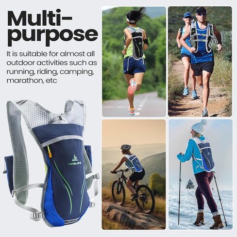 2 قطعة حقيبة ظهر مرطبة 5.5 لتر مع 2 قطعة مثانة مياه 2 لتر حقيبة ظهر خفيفة الوزن للجري والمشي لمسافات طويلة والجري وركوب الدراجات وسباق الماراثون للرجال والنساء in Kuwait