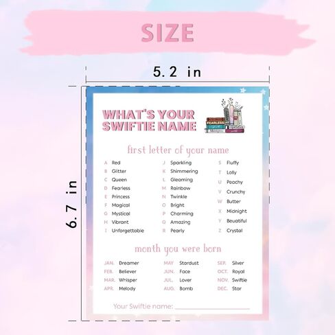 47 Pcs Singers Party Favor Games, Set of 6 Games for 15 Guests Double Sided Design TS Birthday Party Decorations for Fans in Kuwait