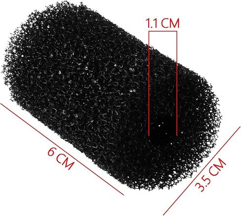 Bluecell 12pcs 6 x 3.5cm Black Color Pre-Filter Foam Sponge Roll for Aquarium Fish Tank in Kuwait