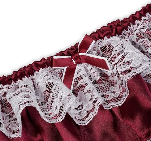 Satini Frilly Lace Sissy Ruffled French Knickers Briefs Lingerie Silky Satin Underwear Panties in Saudi Arabia