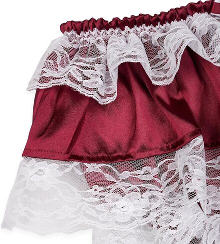 Satini Frilly Lace Sissy Ruffled French Knickers Briefs Lingerie Silky Satin Underwear Panties in Saudi Arabia