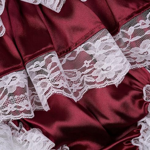 Satini Frilly Lace Sissy Ruffled French Knickers Briefs Lingerie Silky Satin Underwear Panties in Saudi Arabia