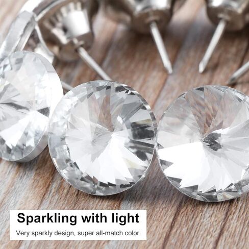 abcGoodefg 60PCS Rhinestone Tacks Crystal Buttons Clear Diamond Buttons Upholstery Buttons for Sewing Sofa Tufting Bed Headboard DIY Crafts Decoration (25MM) in Saudi Arabia