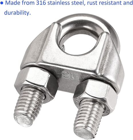 Wire Rope Clamp - 5/8" Wire Cable Clip Fastener, Apply to Outdoor/Garden(M16) in Saudi Arabia