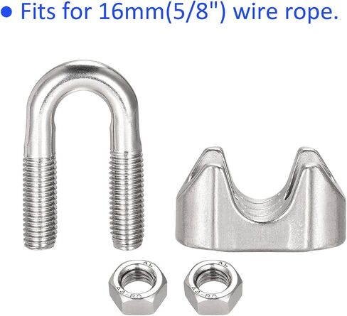 Wire Rope Clamp - 5/8" Wire Cable Clip Fastener, Apply to Outdoor/Garden(M16) in Saudi Arabia