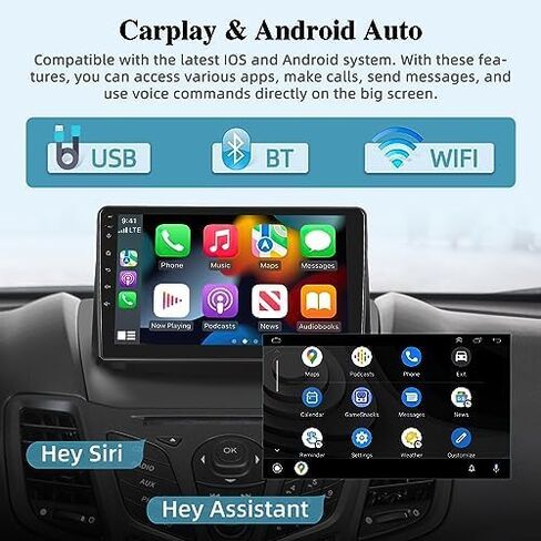 ستيريو سيارة لسيارة Ford Fiesta 2009-2017 مع Carplay اللاسلكي وAndroid Auto، 2+64G 9 بوصة تعمل باللمس راديو السيارة Android، واجهة مستخدم متعددة/GPS/WiFi + كاميرا احتياطية AHD in Saudi Arabia