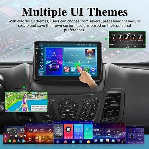 ستيريو سيارة لسيارة Ford Fiesta 2009-2017 مع Carplay اللاسلكي وAndroid Auto، 2+64G 9 بوصة تعمل باللمس راديو السيارة Android، واجهة مستخدم متعددة/GPS/WiFi + كاميرا احتياطية AHD in Saudi Arabia