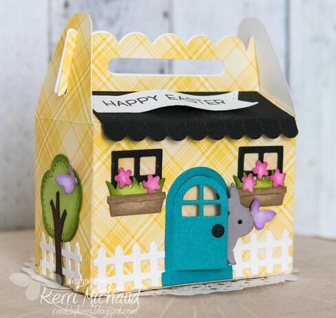 Lawn Fawn Lawn Cuts Custom Craft Die LF1609 Scalloped Treat Box Spring House Add-On in Saudi Arabia
