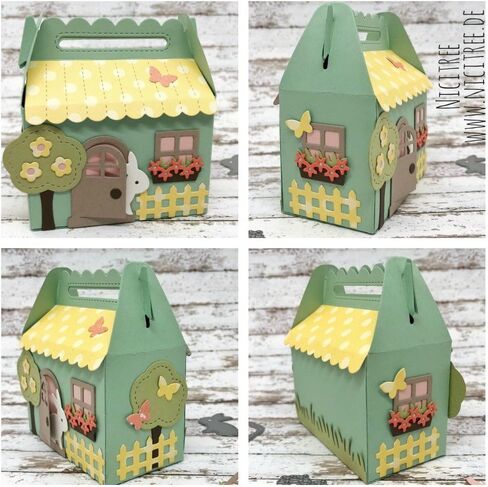 Lawn Fawn Lawn Cuts Custom Craft Die LF1609 Scalloped Treat Box Spring House Add-On in Saudi Arabia