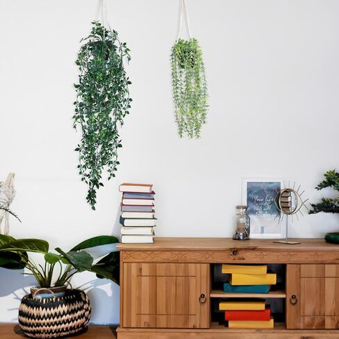 Fake Hanging Plants with Pot, Artificial Plant for Indoor Outdoor Decor, Faux Ivy Vine for Home Office Decor (1 Pack) in Saudi Arabia