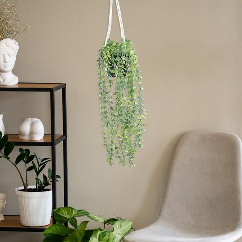 Fake Hanging Plants with Pot, Artificial Plant for Indoor Outdoor Decor, Faux Ivy Vine for Home Office Decor (1 Pack) in Saudi Arabia