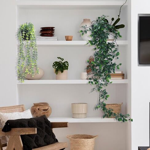 Fake Hanging Plants with Pot, Artificial Plant for Indoor Outdoor Decor, Faux Ivy Vine for Home Office Decor (1 Pack) in Saudi Arabia
