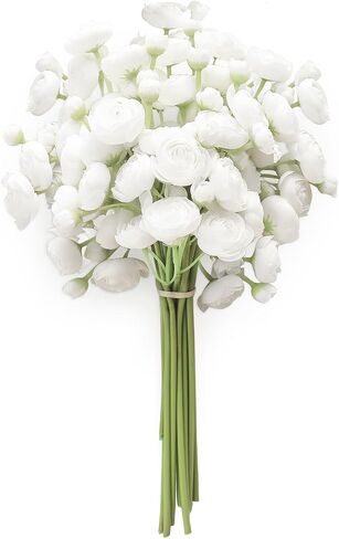 زهور اصطناعية من Floroom Ranunculus 18 قطعة من الحرير الصناعي المصغر حوذان كبير الحجم من زهور حشو الزفاف المزيفة للباقات الوردية التي تصنعها بنفسك، والقطع المركزية، وديكورات وترتيبات حفلات الزفاف in Kuwait