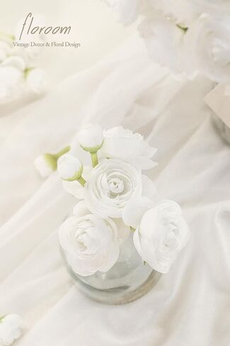 زهور اصطناعية من Floroom Ranunculus 18 قطعة من الحرير الصناعي المصغر حوذان كبير الحجم من زهور حشو الزفاف المزيفة للباقات الوردية التي تصنعها بنفسك، والقطع المركزية، وديكورات وترتيبات حفلات الزفاف in Kuwait