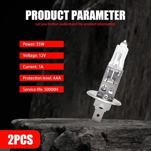 2 PCS Car Halogen Fog Light Bulbs, 12V 55W Waterproof Vehicle Low Beam Light Replacements, Universal Durable Automotive Lighting Bulbs Accessories for Truck SUV Car (White Light #H1) in Saudi Arabia