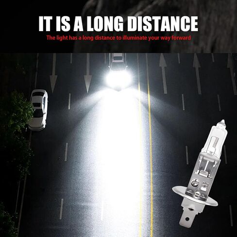 2 PCS Car Halogen Fog Light Bulbs, 12V 55W Waterproof Vehicle Low Beam Light Replacements, Universal Durable Automotive Lighting Bulbs Accessories for Truck SUV Car (White Light #H1) in Saudi Arabia