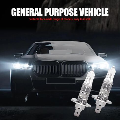 2 PCS Car Halogen Fog Light Bulbs, 12V 55W Waterproof Vehicle Low Beam Light Replacements, Universal Durable Automotive Lighting Bulbs Accessories for Truck SUV Car (White Light #H1) in Saudi Arabia