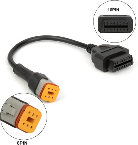 Voilamart لدراجة نارية Har-Ley دراجة نارية Davidson 6Pin Obd2 محول كابل ماسح ضوئي تشخيصي محول موصل Obd Harley 6Pin إلى 16 Pin لدراجات Har-Ley in Kuwait