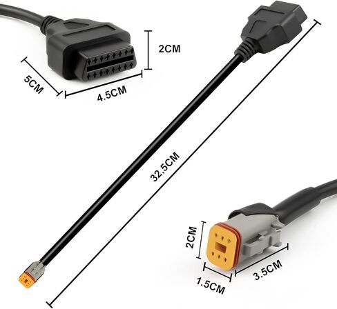 Voilamart لدراجة نارية Har-Ley دراجة نارية Davidson 6Pin Obd2 محول كابل ماسح ضوئي تشخيصي محول موصل Obd Harley 6Pin إلى 16 Pin لدراجات Har-Ley in Kuwait