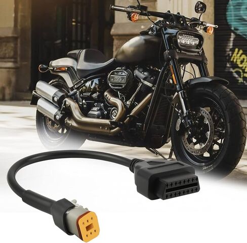 Voilamart لدراجة نارية Har-Ley دراجة نارية Davidson 6Pin Obd2 محول كابل ماسح ضوئي تشخيصي محول موصل Obd Harley 6Pin إلى 16 Pin لدراجات Har-Ley in Kuwait