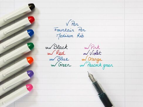 Pilot V PEN - Erasable Disposable Fountain Pen - 0.6mm Nib Tip - Medium Line - Wallet Pack of 5 - Blue Ink in Saudi Arabia