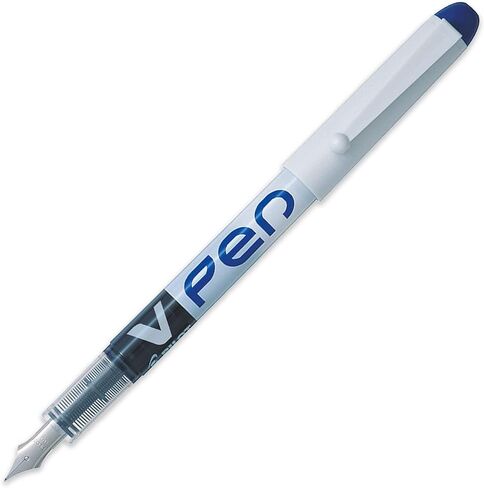 Pilot V PEN - Erasable Disposable Fountain Pen - 0.6mm Nib Tip - Medium Line - Wallet Pack of 5 - Blue Ink in Saudi Arabia