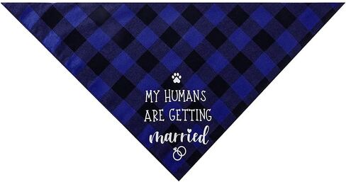 My Humans are Getting Married Dog Bandana، زفاف الكلب باندانا، إعلان خطوبة الكلب، دعامة صور الزفاف، وشاح الحيوانات الأليفة، إكسسوارات الحيوانات الأليفة (أزرق) in Kuwait