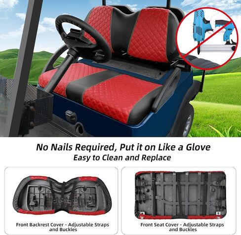 Roykaw Golf Cart Seat Covers Kit Fit for Club Car Precedent OEM Ordinary Seat Cushion, Marine Grade Vinyl Material/More Soft and Comfortable, Breathable & Easy to Clean, in Saudi Arabia