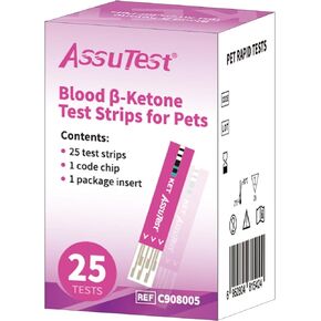 Blood Glucose & Blood Ketone Test Meter for Cat Dog Diabetic Ketoacidosis Testing Monitor Kit - All in One Solution for in-Clinic or at Home with User Guide, Test Strips & Diary