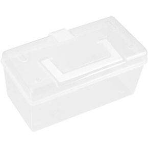 Hemoton Plastic Empty First Aid Box Medicine Storage Case with Handle and Compartments Family Emergency Kit White Size S