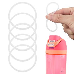6 Pack Water Bottle Gasket Replacement for Owala FreeSip, Silicone Lid Seal O Ring Sealing Gaskets Replacement Parts Accessories Compatible with Owala Stainless Steel Cup (Grey)