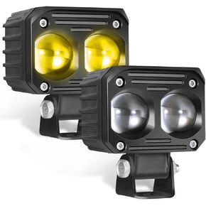 LED Pod Lights, Nirider Dual Color Motorcycle Fog Lights 40W 2PCS 2Inch Amber LED Light Bar Spot Off Road Lights LED Driving Light for Motorcycle Truck ATV UTV SXS