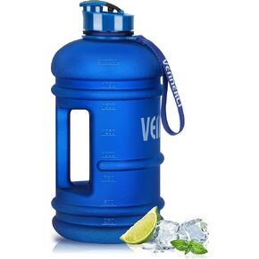 VENNERLI Half Gallon Water Bottle 2.2L Large Sports Water Bottle with Handle 74oz BPA-free Reusable Plastic Water Jugs Leakproof Hydro Bottle for Gym Yoga Travel Camping Cycling Outdoor Sports
