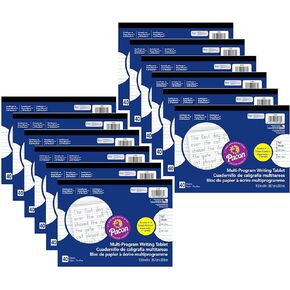 Pacon® Multi-Program Handwriting Tablet, D'Nealian/Zaner-Bloser, 5/8" x 5/16" x 5/16" Ruled Long, 10-1/2" x 8", 40 Sheets, Pack of 12