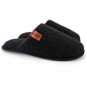 ofoot Womens Warm Fuzzy House Slippers Indoor Slip On Bedroom Shoes with Memory Foam Insole Non Skid Rubber Soles