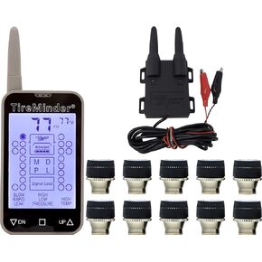 نظام مراقبة ضغط الإطارات TireMinder TM-A1A-10 A1A (TPMS) مع 10 أجهزة إرسال للمركبات الترفيهية والبيوت المتنقلة والعجلات الخامسة ومدربي السيارات والمقطورات in Kuwait