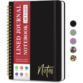 Lined Spiral Journal Notebook for Women, A5 College Ruled Journals for Writing, Hardcover Notebooks for Work, Note taking and Office School Supplies,140 Pages - Purple