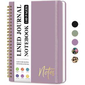 Lined Spiral Journal Notebook for Women, A5 College Ruled Journals for Writing, Hardcover Notebooks for Work, Note taking and Office School Supplies,140 Pages - Purple