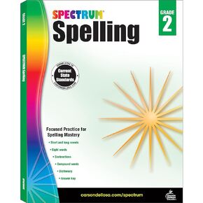 Spectrum 2nd Grade Spelling Workbook, Ages 7 to 8, Spelling Books for 2nd Grade Covering Phonics, Handwriting Practice, Sight Words, Vowels, Dictionary Skills, and More, Spectrum Grade 2