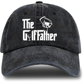 Golf Theme Adjustable Washed Cotton Baseball Cap, Funny Retro Trucker Hat Gift for Men Women Golf Lover Golf Fan