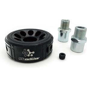 Shadow Universal Oil Filter Sandwich Plate Aluminum Adapter Includes M20 x 1.5P and 3/4"-16UNF Bolt, 2 Ports of 1/8NPT, O-ring, Port Plug