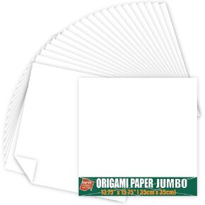 [Taro's Origami Studio] Jumbo 13.8 Inch One Sided 30 Colors 30 Sheets Square Easy Fold Premium Japanese Paper for Beginner (Imported Product from Japan)