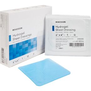 McKesson Hydrogel Sheet Dressing, Sterile, 4 in x 4 in, 10 count